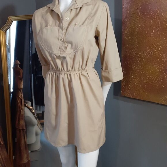 Vintage Khaki Mini Dress  - Picture 5 of 13